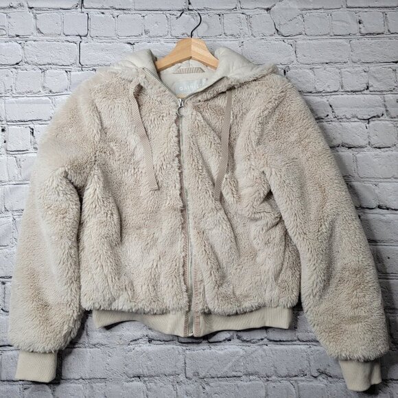 Athleta Ritual Jacket In Abalone Grey Beige Hooded Cropped Full Zip Size S - Picture 1 of 13